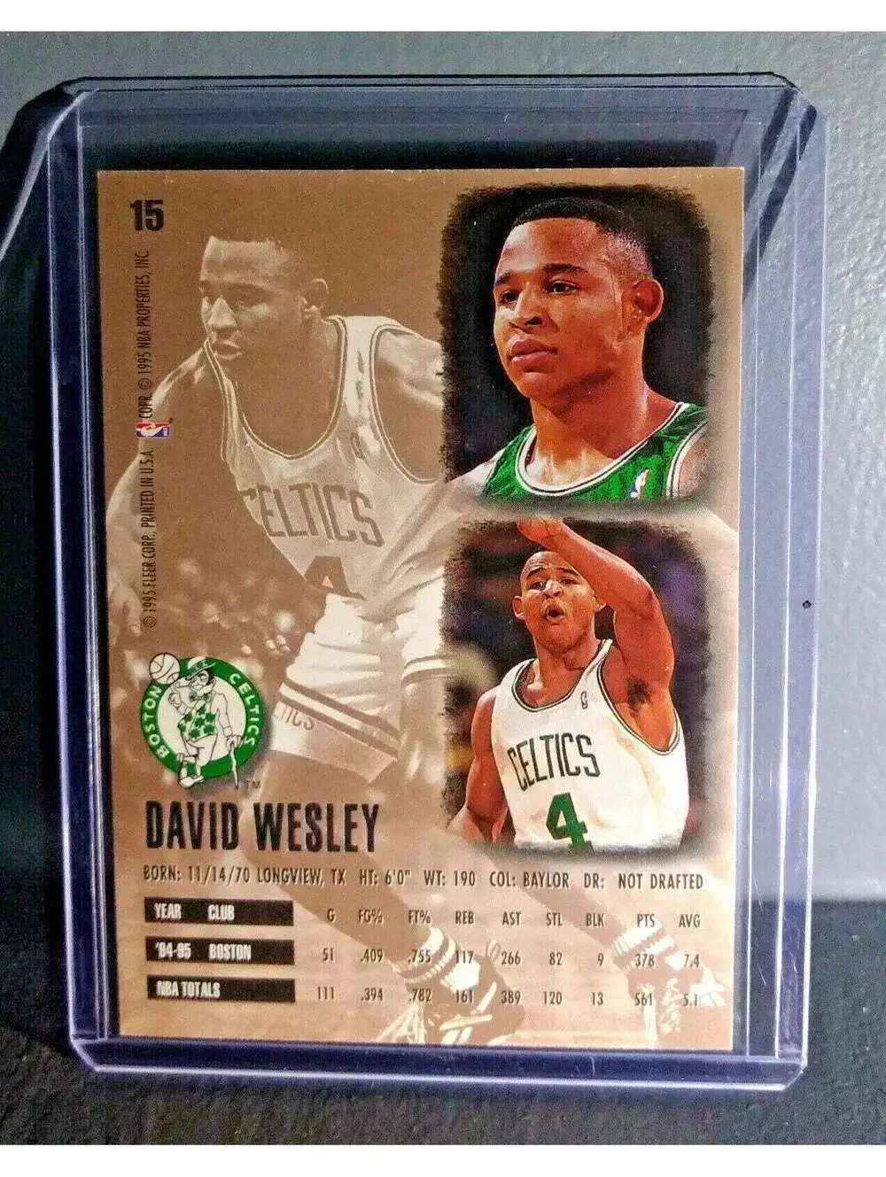 1995-96 David Wesley Fleer Ultra #15 Basketball Card